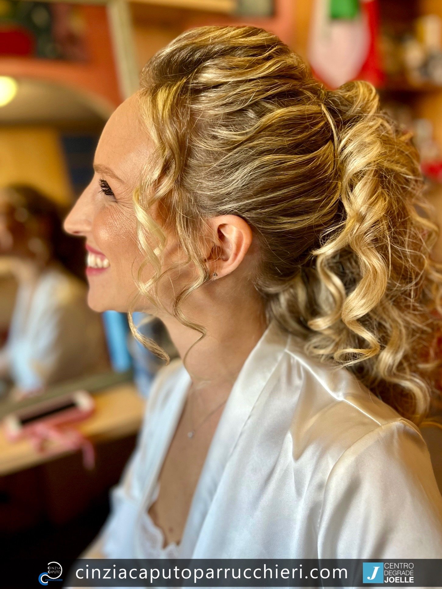 Cinzia Caputo parrucchieri Foggia - pacchetti sposa matrimonio Bionda capelli ricci lunghi 4